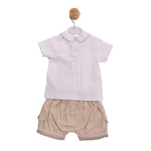 Load image into Gallery viewer, Beige &amp; White Shorts Set