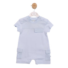 Load image into Gallery viewer, Pale Blue Cargo Romper