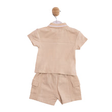 Load image into Gallery viewer, Beige Cargo Shorts &amp; Polo Set