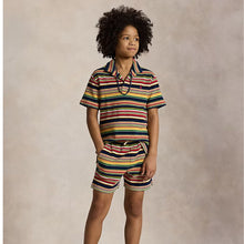 Load image into Gallery viewer, Striped Multi Terry Polo Short Set