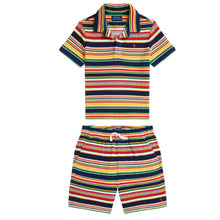 Load image into Gallery viewer, Striped Multi Terry Polo Short Set
