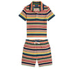Striped Multi Terry Polo Short Set