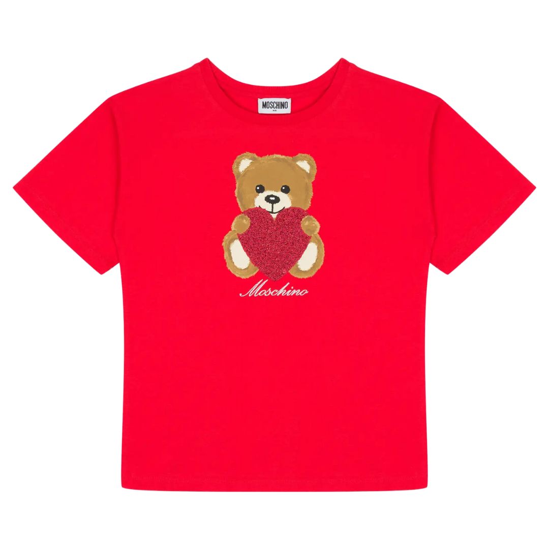 Moschino - Red Heart Bear T-Shirt – Village Kids
