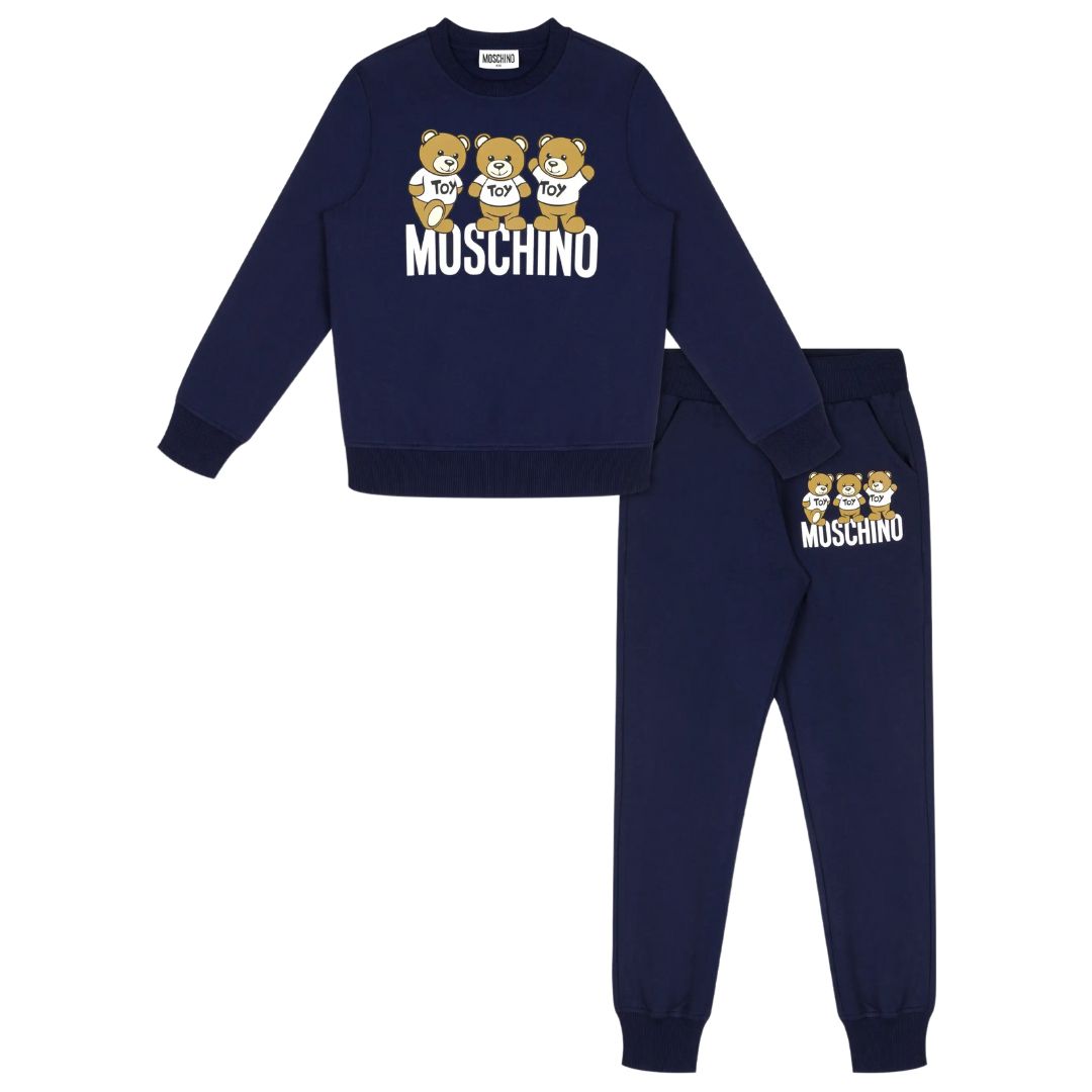 Moschino Navy Bear Logo Tracksuit Village Kids