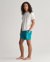 Load image into Gallery viewer, Turquoise Logo Swim Shorts