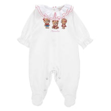 Load image into Gallery viewer, White Frill Collar Bear Babygrow