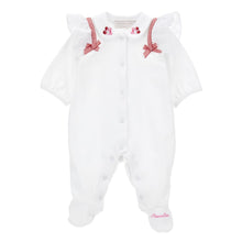 Load image into Gallery viewer, White Bow Babygrow