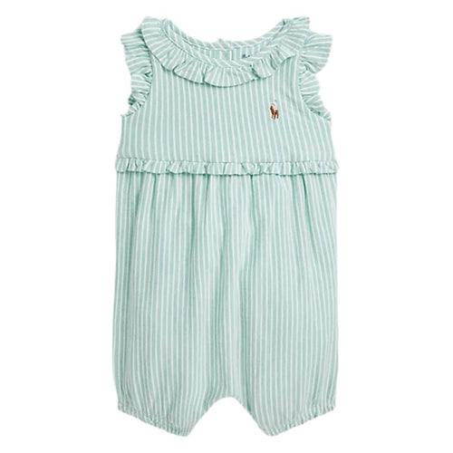 Green & White Striped Playsuit