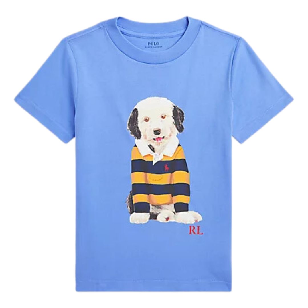 Blue Dog Print T-Shirt