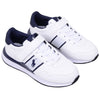 White & Navy Velcro Logo Trainers