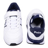 White & Navy Velcro Logo Trainers