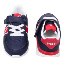 Load image into Gallery viewer, Navy &amp; Red Velcro Logo Trainers