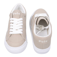 Load image into Gallery viewer, Beige &amp; White Logo Trainers