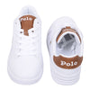 White & Brown Logo Trainers