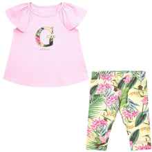 Load image into Gallery viewer, Pink Logo T-Shirt &amp; Floral Legging Set