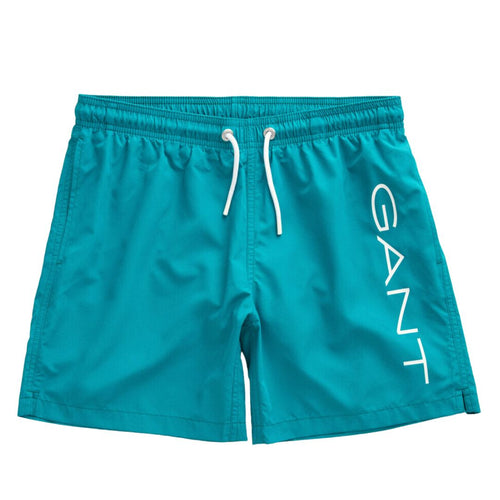 Turquoise Logo Swim Shorts