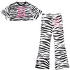 Black & White Zebra Print Flared Set