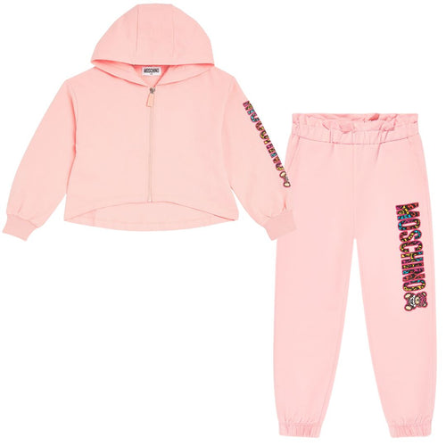 Pink Leopard Logo Tracksuit