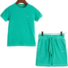 Load image into Gallery viewer, Turquoise Washed T-Shirt &amp; Shorts Set