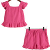 Linen Frill Top & Shorts Set
