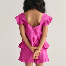 Load image into Gallery viewer, Linen Frill Top &amp; Shorts Set