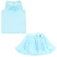 Load image into Gallery viewer, Aqua &#39;Pixie&#39; Tutu Skirt &amp; &#39;Ottilie&#39; Rose Top