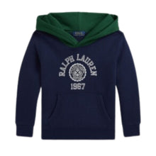 Load image into Gallery viewer, Navy Colour Block Logo Hoodie
