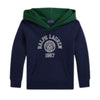 Navy Colour Block Logo Hoodie