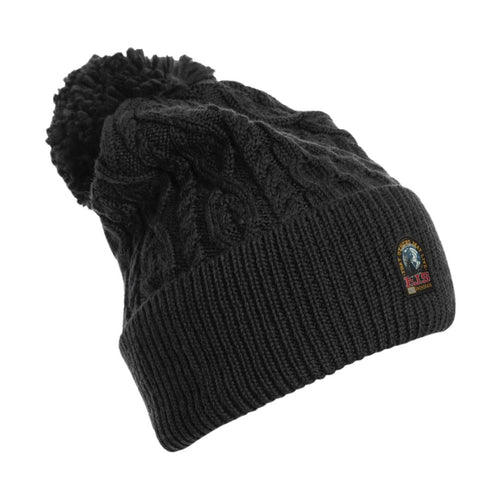 Black Cable Knit Bobble Hat