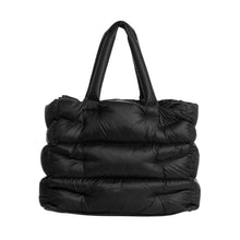 Load image into Gallery viewer, Black Padded Shopper Bag