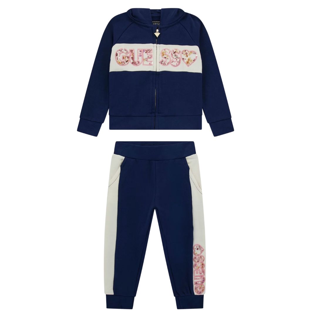 Guess Navy Girls Sequin Logo Tracksuit – Village Kids