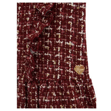 Load image into Gallery viewer, Red &amp; Gold Tweed Dress