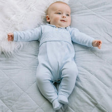 Load image into Gallery viewer, Blue Embroidered Babygrow