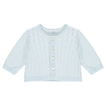 Load image into Gallery viewer, White &amp; Blue Babygrow &amp; Cardigan Set