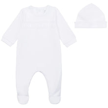 Load image into Gallery viewer, White Embroidered Teddy Babygrow &amp; Hat