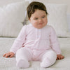 Pink Embroidered Smock Velour Babygrow