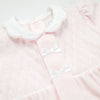 Pink Embroidered Smock Velour Babygrow