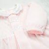 Pink Embroidered Smock Velour Babygrow