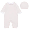 Pink Knitted Babygrow & Hat