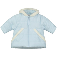 Load image into Gallery viewer, Blue Fur Trim Coat