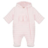Pink Bunny Fleece Pramsuit