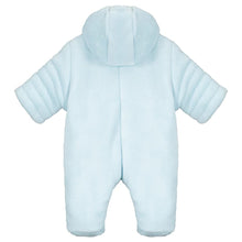 Load image into Gallery viewer, Blue Teddy Fleece Pramsuit