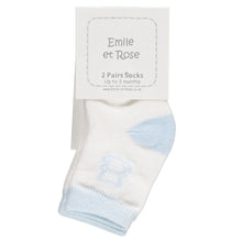 Load image into Gallery viewer, Twin Pack Blue &amp; White Baby Socks