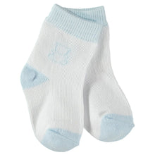 Load image into Gallery viewer, Twin Pack Blue &amp; White Baby Socks