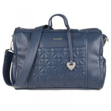 Load image into Gallery viewer, Navy Quilted Baby Bag &amp; Changing Mat