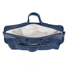 Load image into Gallery viewer, Navy Quilted Baby Bag &amp; Changing Mat