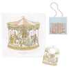 Pink Carousel Swaddle & Bib Gift Set
