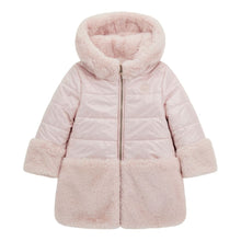Load image into Gallery viewer, Girls Pink Reversible Faux Fur Coat