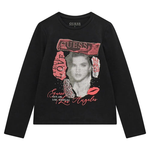 Black Collage Print LS T-Shirt
