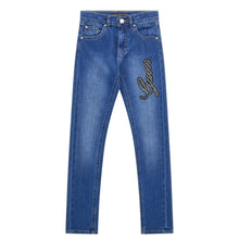 Load image into Gallery viewer, Girls Skinny Diamante Logo Jeans